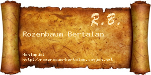 Rozenbaum Bertalan névjegykártya